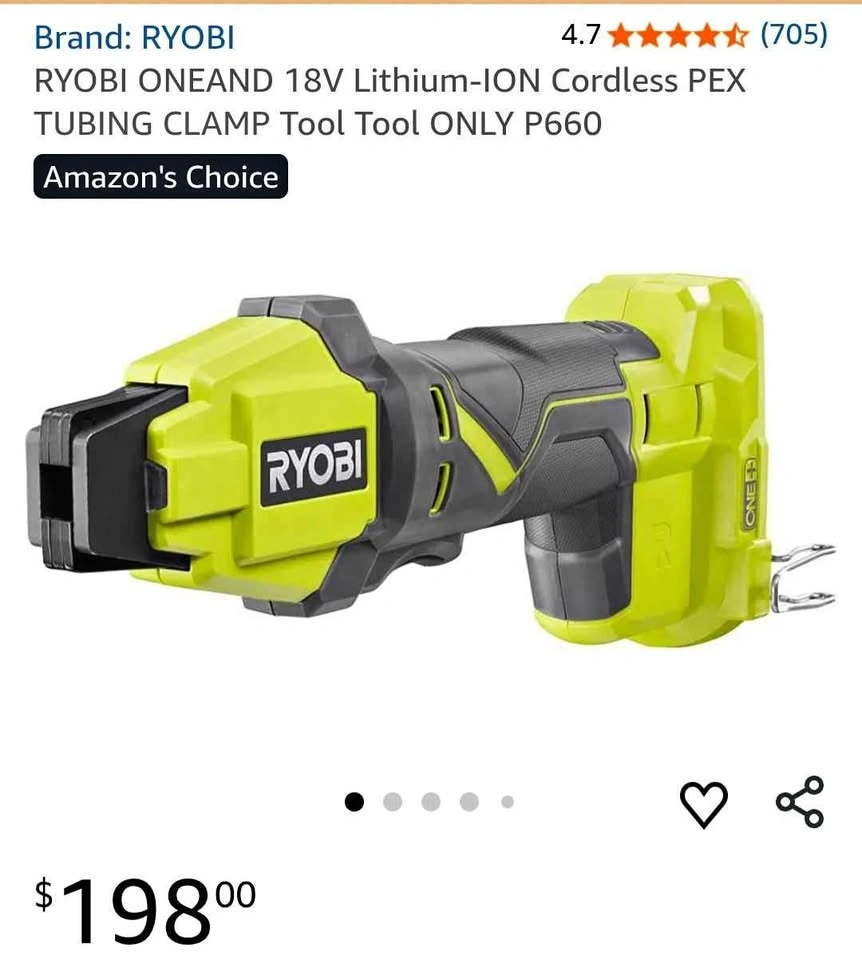 Pipe Pinch Tool - Ryobi ONE+ 18V Cordless, With Battery