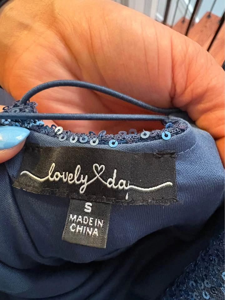 Lovely Day Blue Sequin Maxi Dress (size small) - photo 3