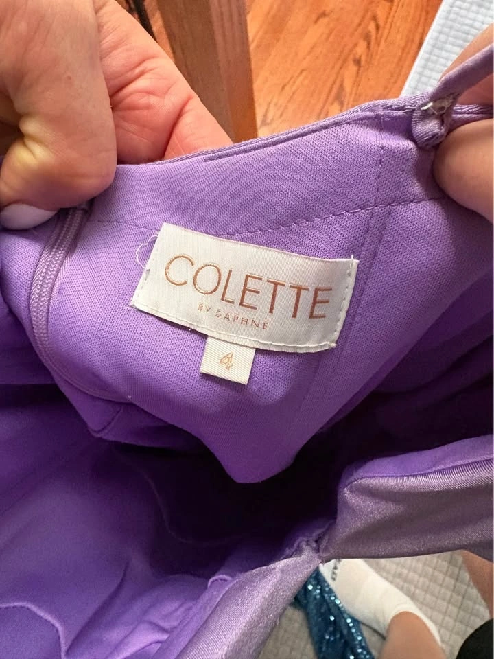 Colette by Daphne Purple Prom Dress Size 4 - photo 4