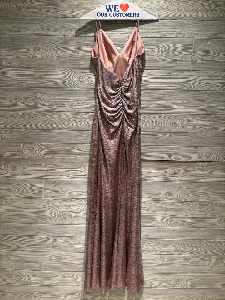 JVN by Jovani Rose Gold Metallic Prom Dress Size 2 - photo 2