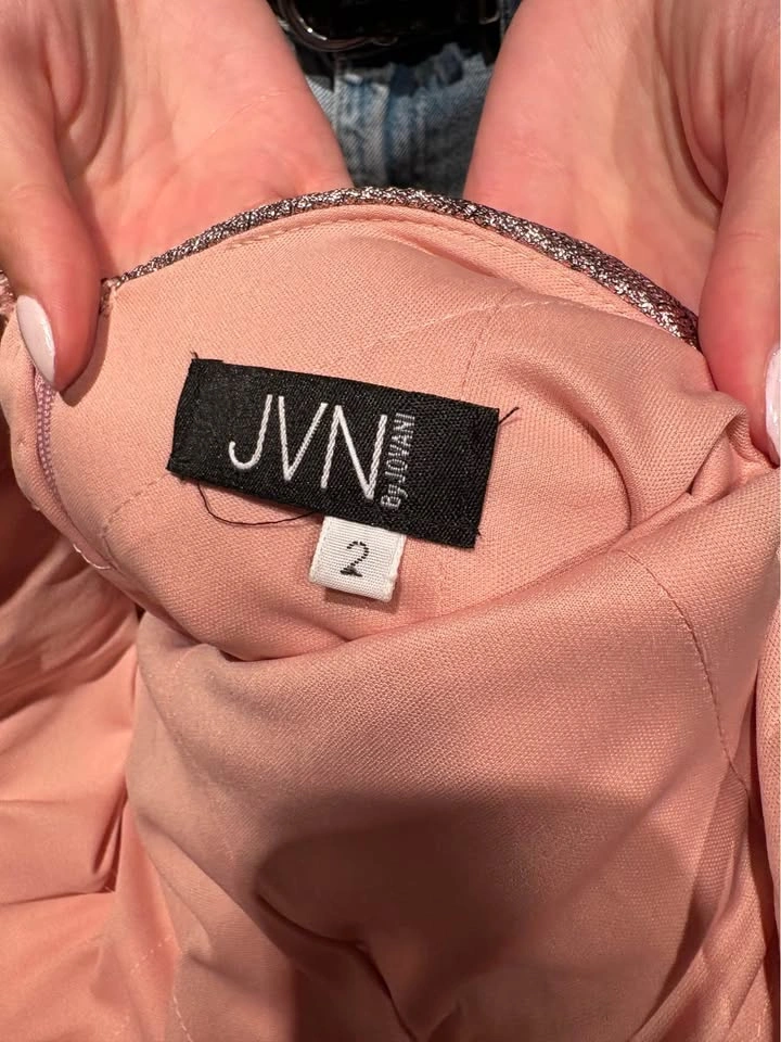 JVN by Jovani Rose Gold Metallic Prom Dress Size 2 - photo 3