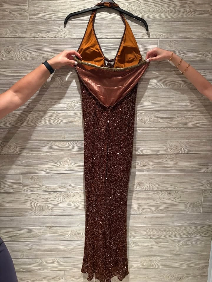 Vex Sequin Halter Neck Maxi Dress Size L - photo 2
