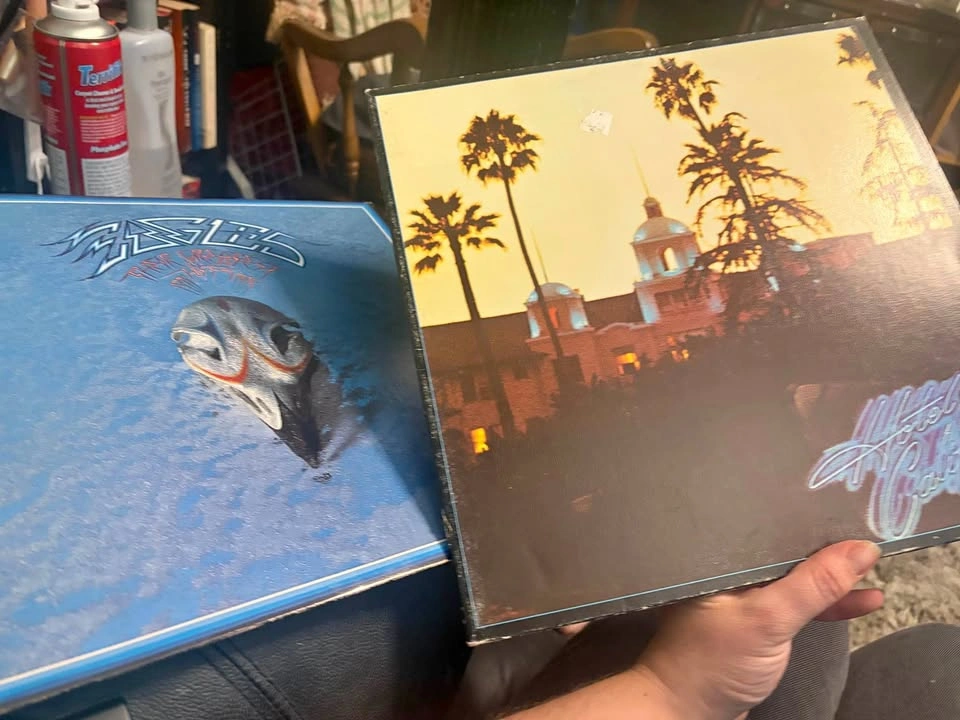 Eagles Hotel California and Their Greatest Hits Vinyl Records