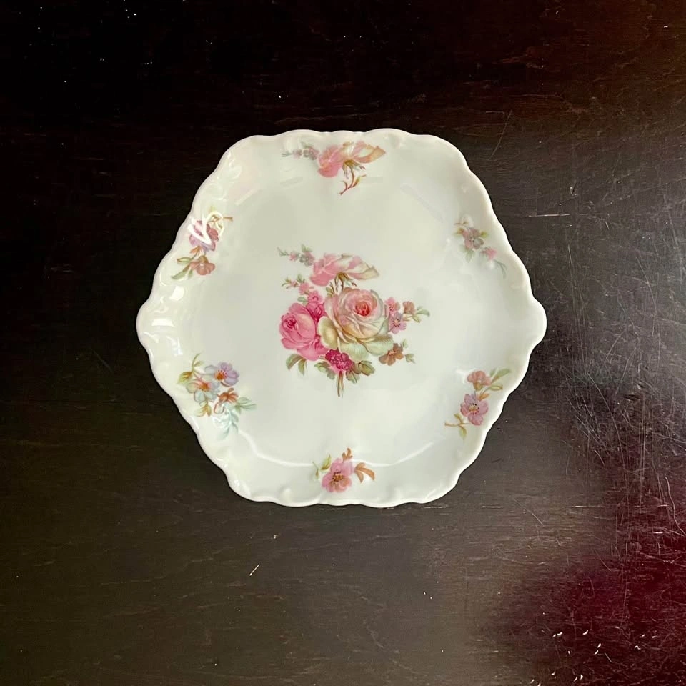 LEC Limoges France R.LeClair 7" Plate Pink Rose Bouquet - photo 2