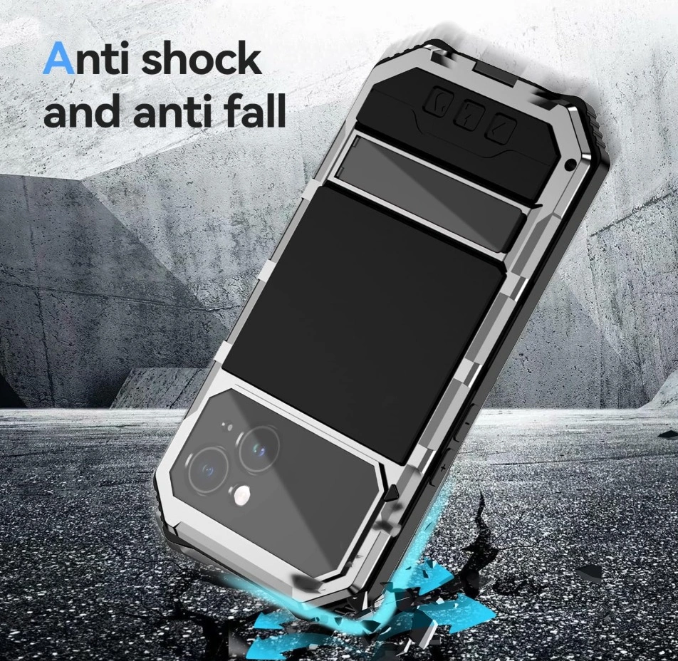 Lunivop Rugged Metal Case for iPhone 15 Plus (Silver) - photo 4