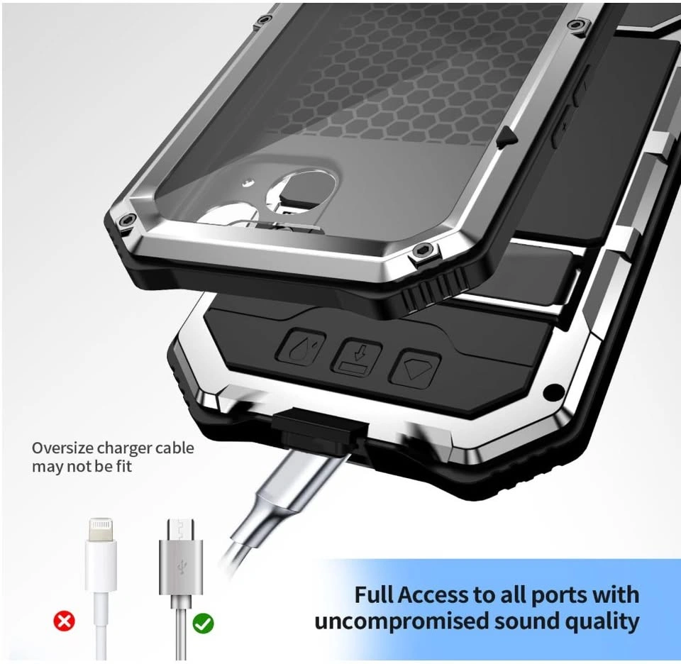 Lunivop Rugged Metal Case for iPhone 15 Plus (Silver) - photo 5
