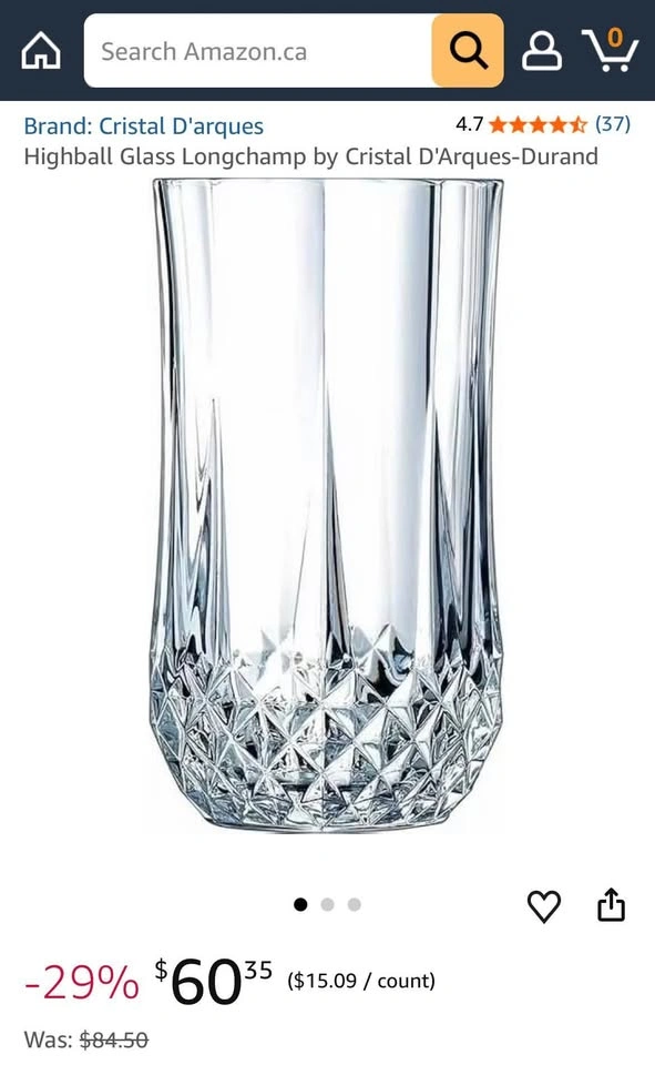 Longchamp Highball Glass by Cristal D'Arques-Durand / Set of 4 - photo 2