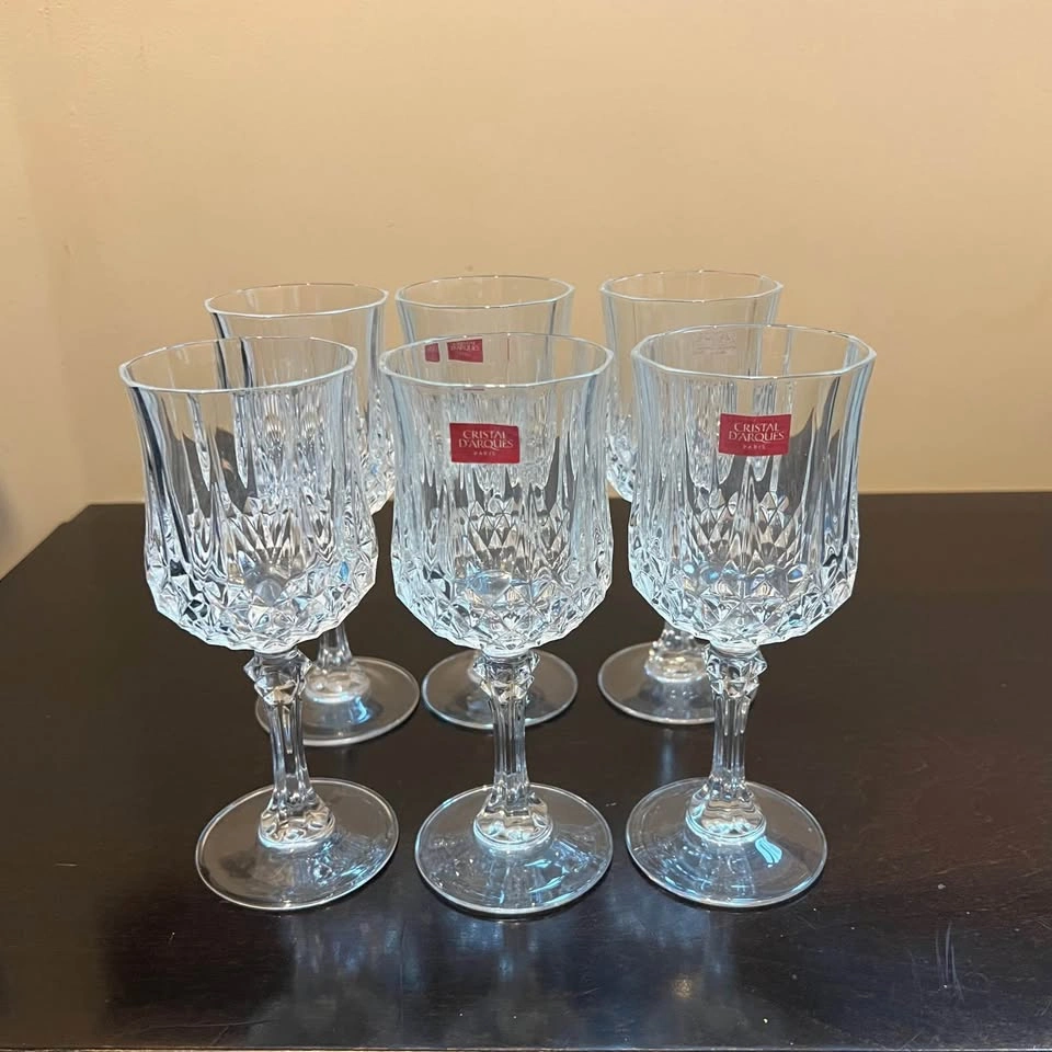 Cristal D'Arques Longchamp 8.25-oz Crystal Wine Glasses (Set of - photo 5