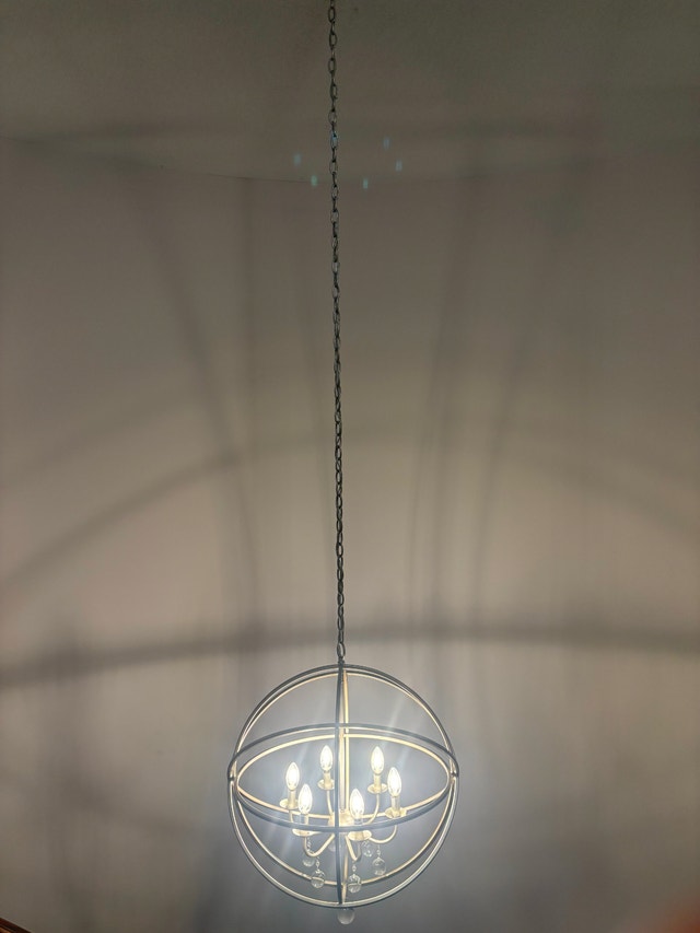 Berdina 6 - Light Steel Dimmable Globe Chandelier - photo 2