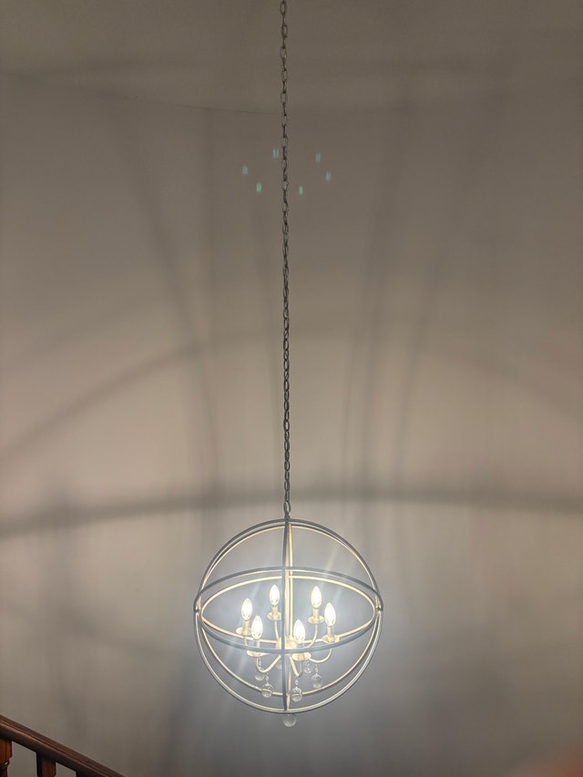 Berdina 6 - Light Steel Dimmable Globe Chandelier - photo 3