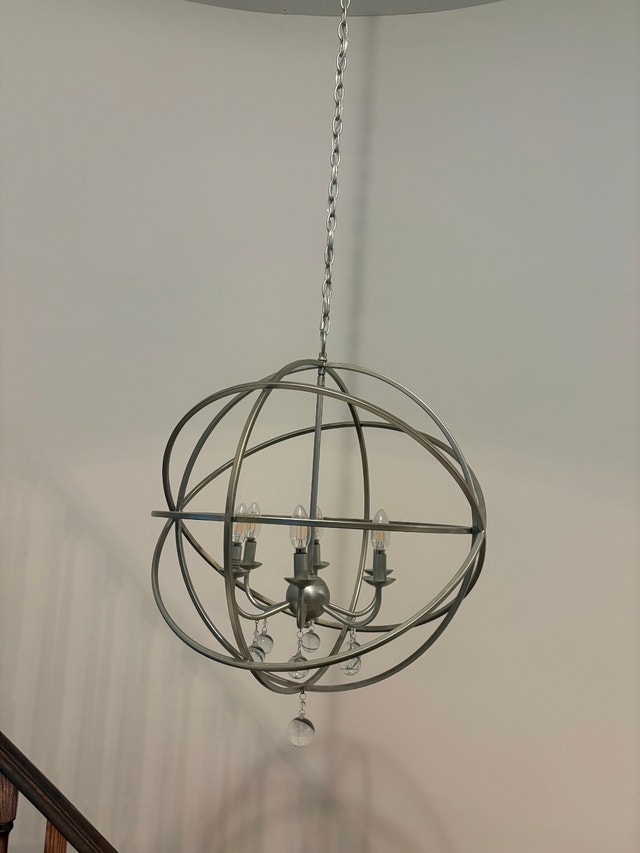 Berdina 6 - Light Steel Dimmable Globe Chandelier - photo 5