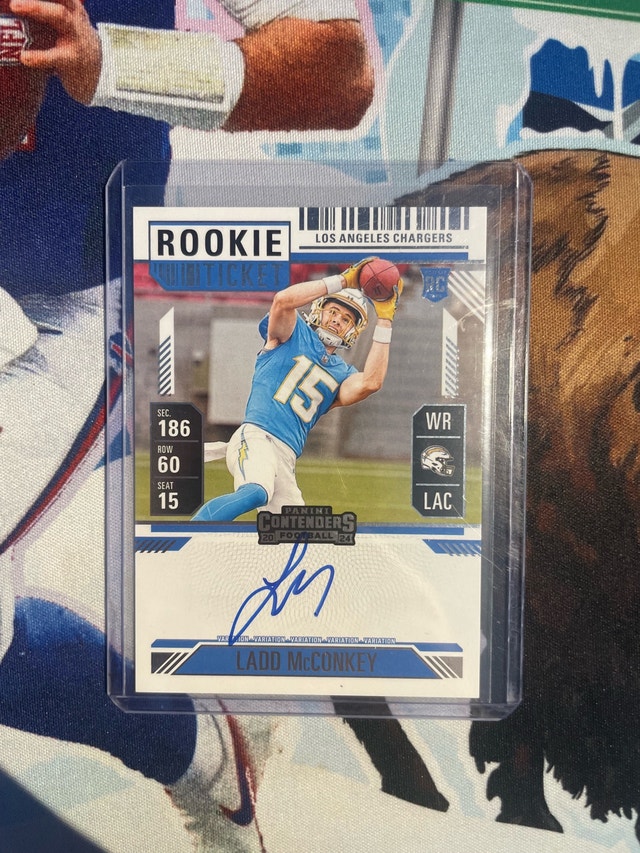 Panini Contenders Ladd McConkey Rookie Ticket Auto variation