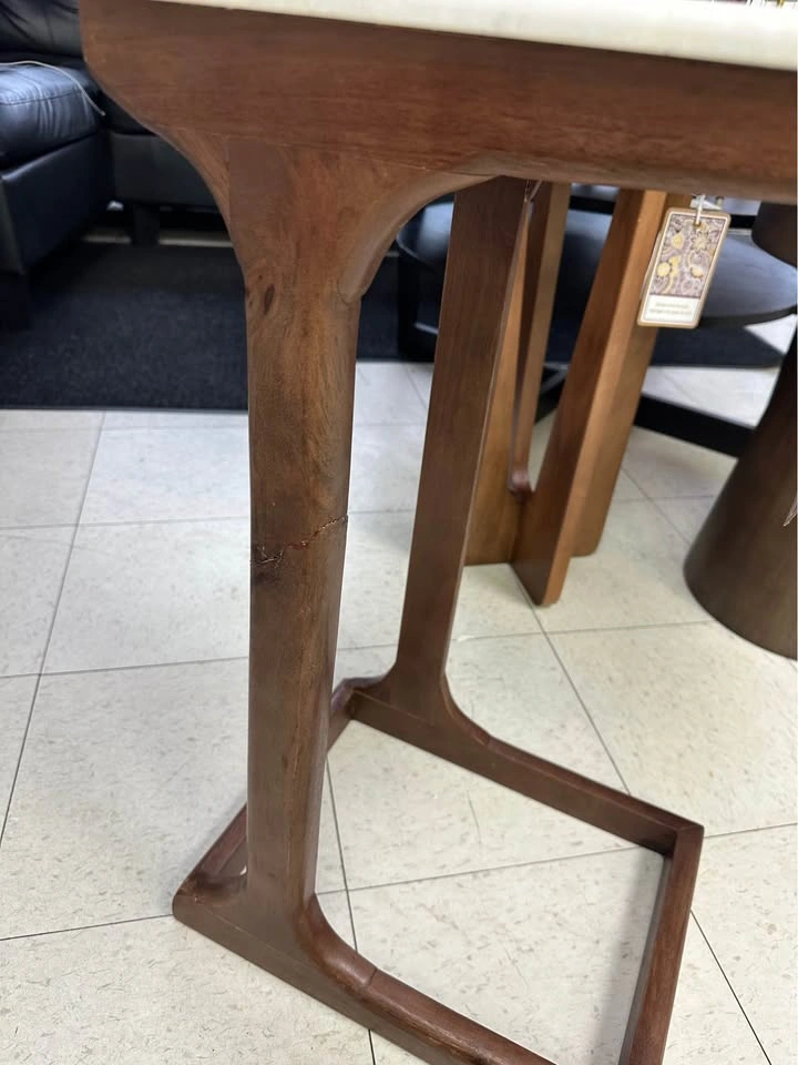 HomeSense Marble Top C-Shaped Side Table - photo 5