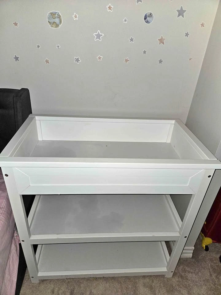 White Wooden Baby Changing Table