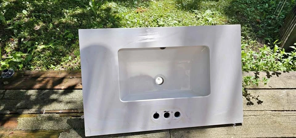 White Bathroom Vanity Top with Integrated Sink 30x19 inch