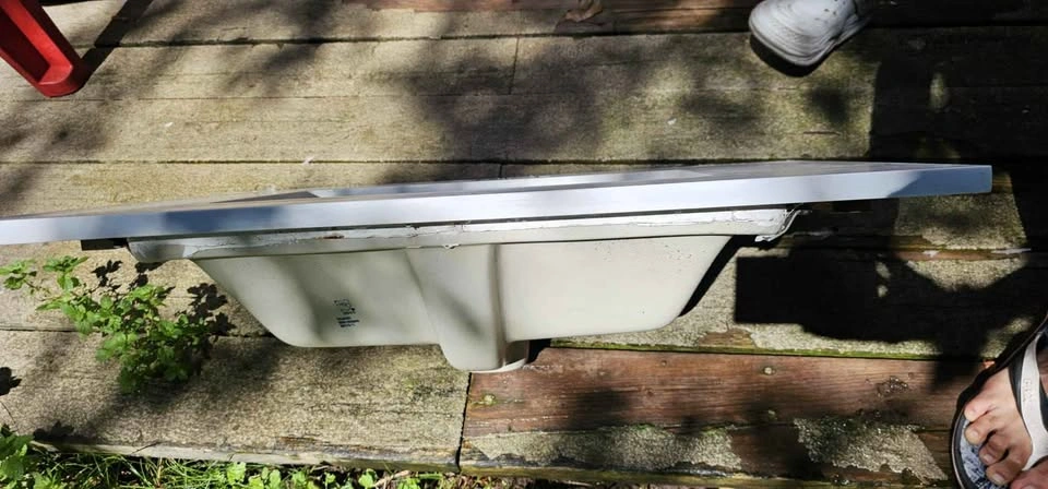 White Bathroom Vanity Top with Integrated Sink 30x19 inch - photo 2