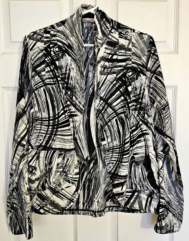 Forever 21 Women's Abstract Print Open-Front Blazer - Large