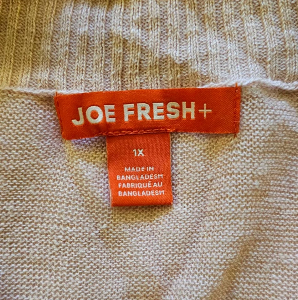 2 Brand New JOE FRESH Linen Blend Oversized V-Neck Sweaters - photo 2