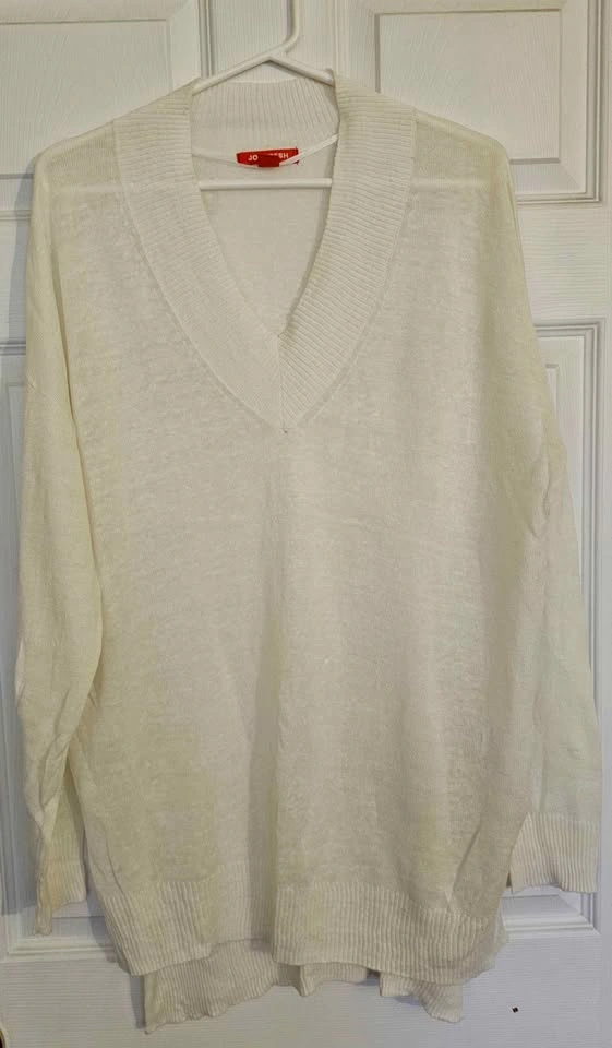 2 Brand New JOE FRESH Linen Blend Oversized V-Neck Sweaters - photo 4
