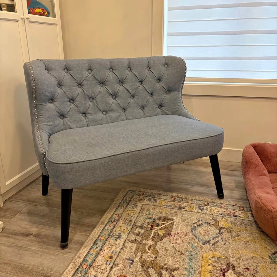 Tufted Wingback Settee Loveseat