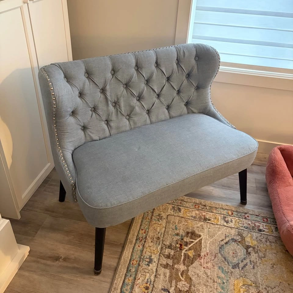 Tufted Wingback Settee Loveseat - photo 2