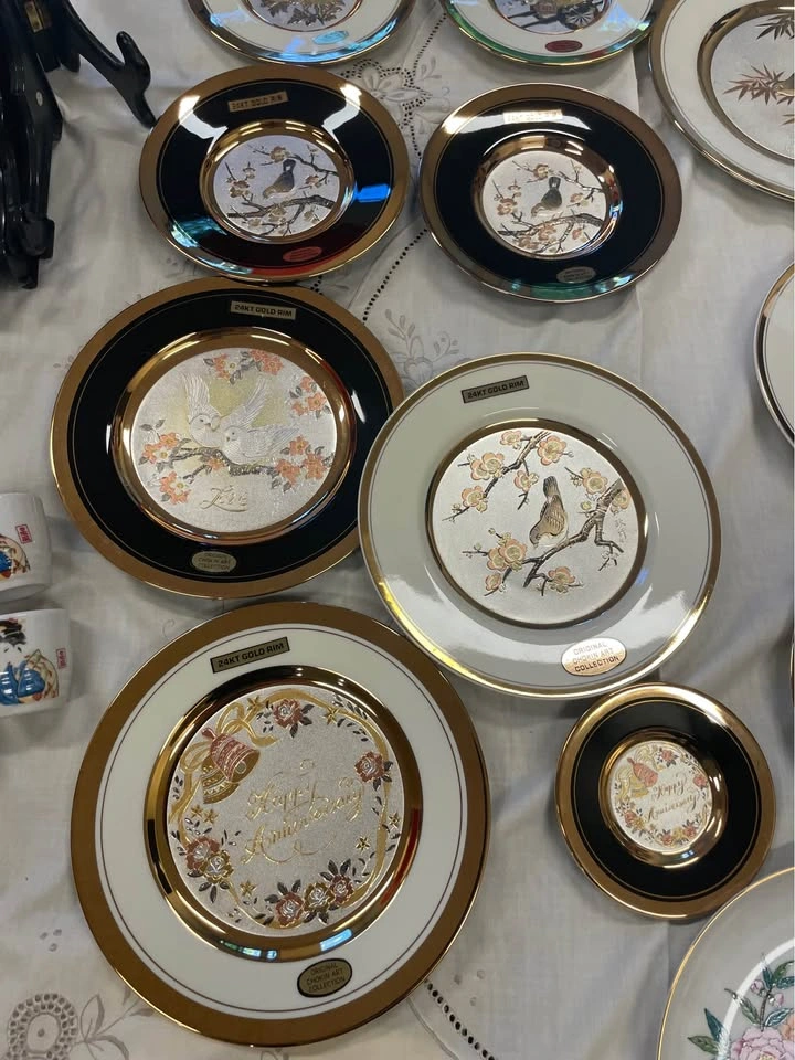 Original Chokin Art Collection Decorative Plate and Bell Set - photo 3