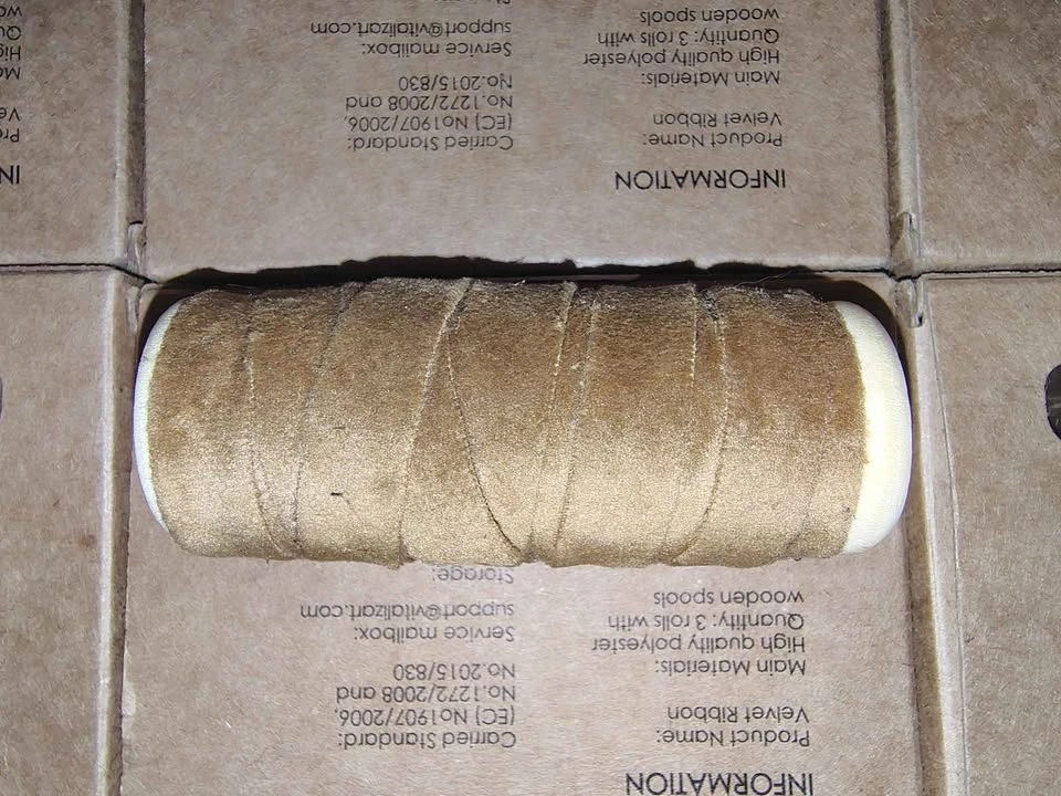 Vitalizart Khaki Velvet Ribbon Rolls (3-Pack Boxes) - photo 2