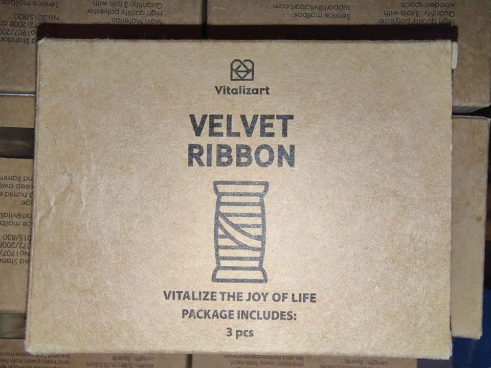 Vitalizart Khaki Velvet Ribbon Rolls (3-Pack Boxes) - photo 4