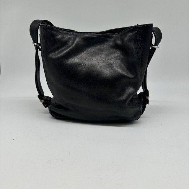 Zenith Black Leather Shoulder Bag – Made in Canada – Adjustable