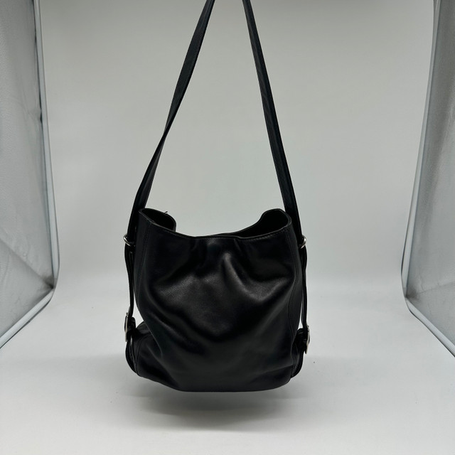 Zenith Black Leather Shoulder Bag – Made in Canada – Adjustable - photo 2