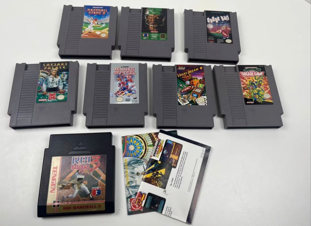 Lot of 8 Nintendo NES Cartridges – TMNT, Tecmo Bowl, …