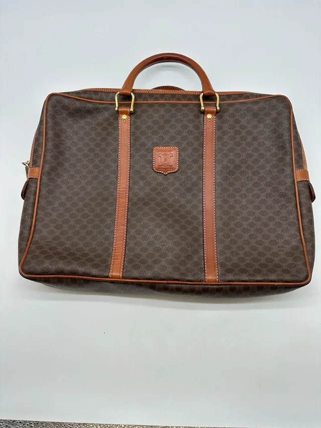 Authentic Céline Leather Briefcase Vintage Brown Bag thumbnail