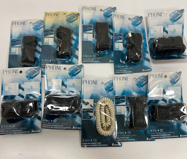 Lot of 10 Brand New Phone Cords thumbnail