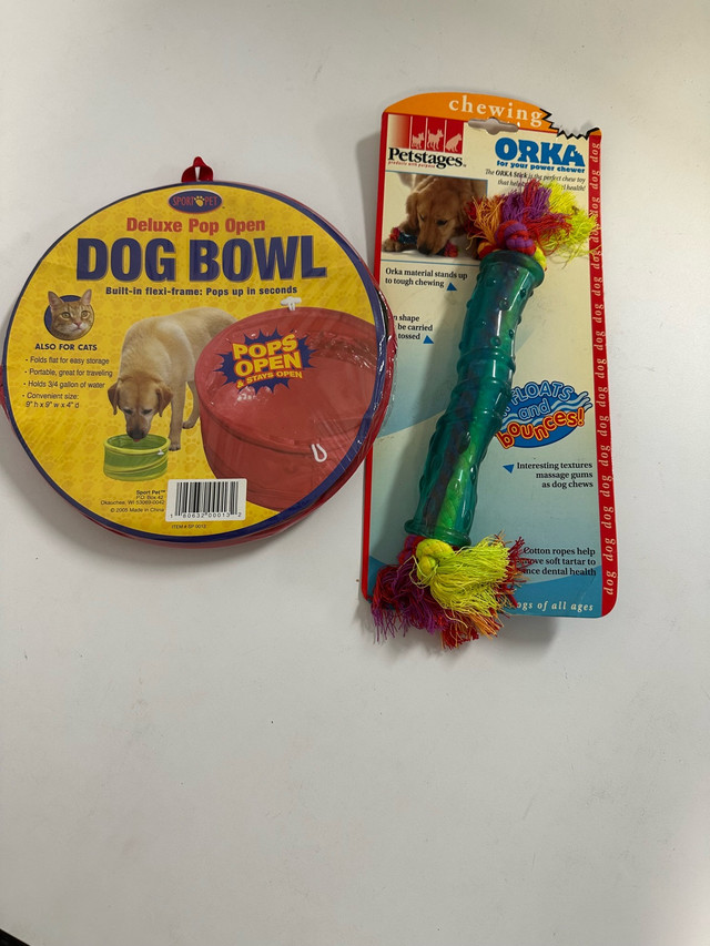 Brand New Dog Bowl & Chew Toy Bundle, Portable & Durable
