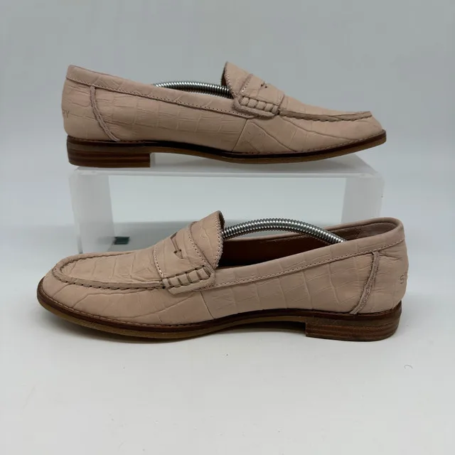 Sperry Croc-Embossed Leather Loafers – Size 9 (New) image indicator(3)