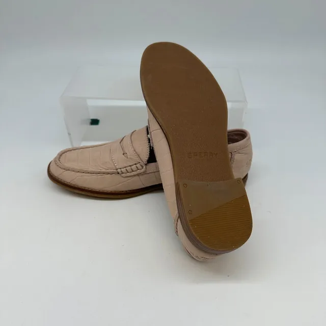 Sperry Croc-Embossed Leather Loafers – Size 9 (New) image indicator(4)