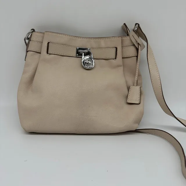 Michael Kors bag leather vanilla shoulder satchel image indicator(2)