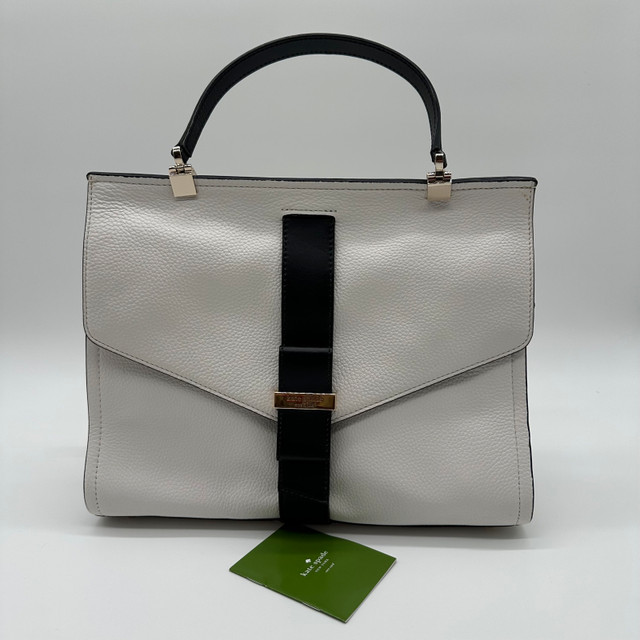 Kate Spade Satchel Handbag - White & Black Leather