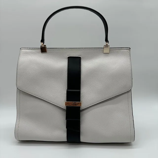Kate Spade Satchel Handbag - White & Black Leather image indicator(2)