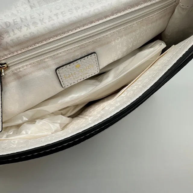 Kate Spade Satchel Handbag - White & Black Leather image indicator(3)