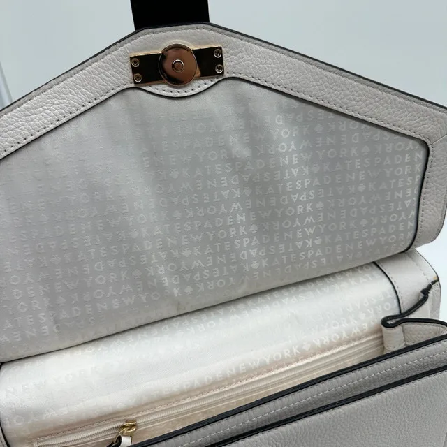 Kate Spade Satchel Handbag - White & Black Leather image indicator(5)