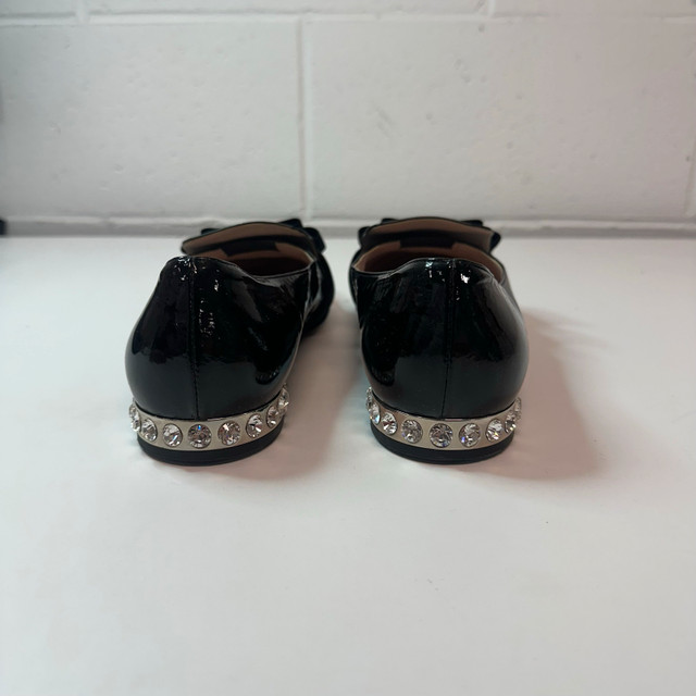 Miu Miu Black Patent Leather Bow Flats - Size 7 - photo 2
