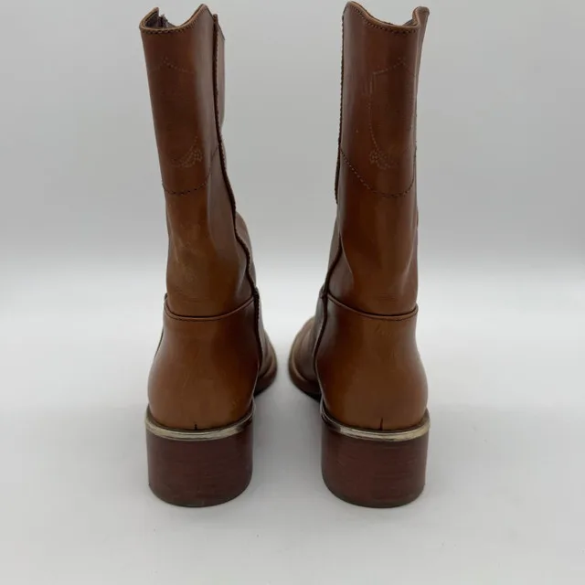 Massimo Dutti Brown Leather Mid-Calf Boots Size 40 image indicator(2)