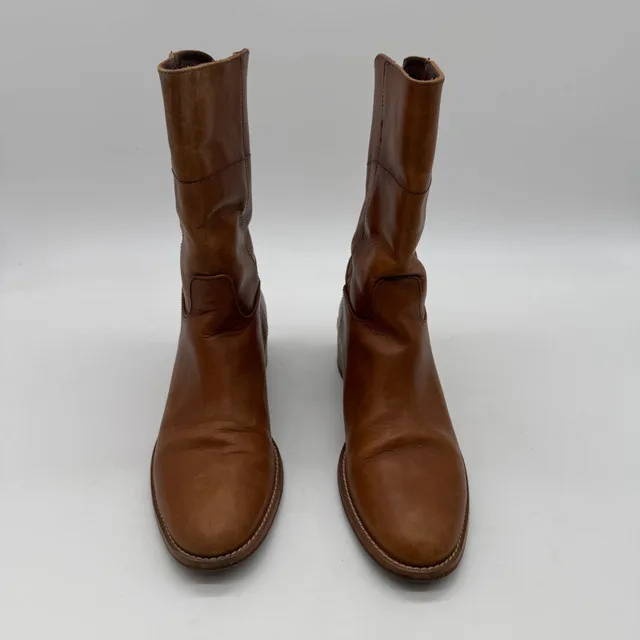 Massimo Dutti Brown Leather Mid-Calf Boots Size 40 image indicator(3)
