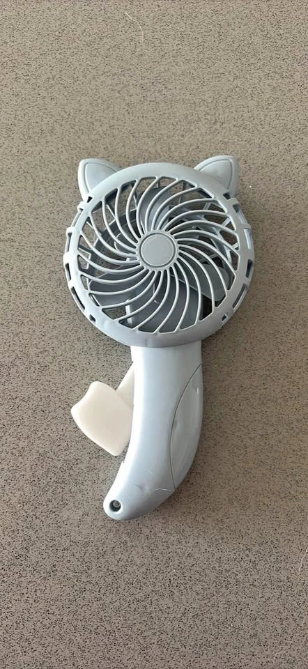Blue cat ear hand fan