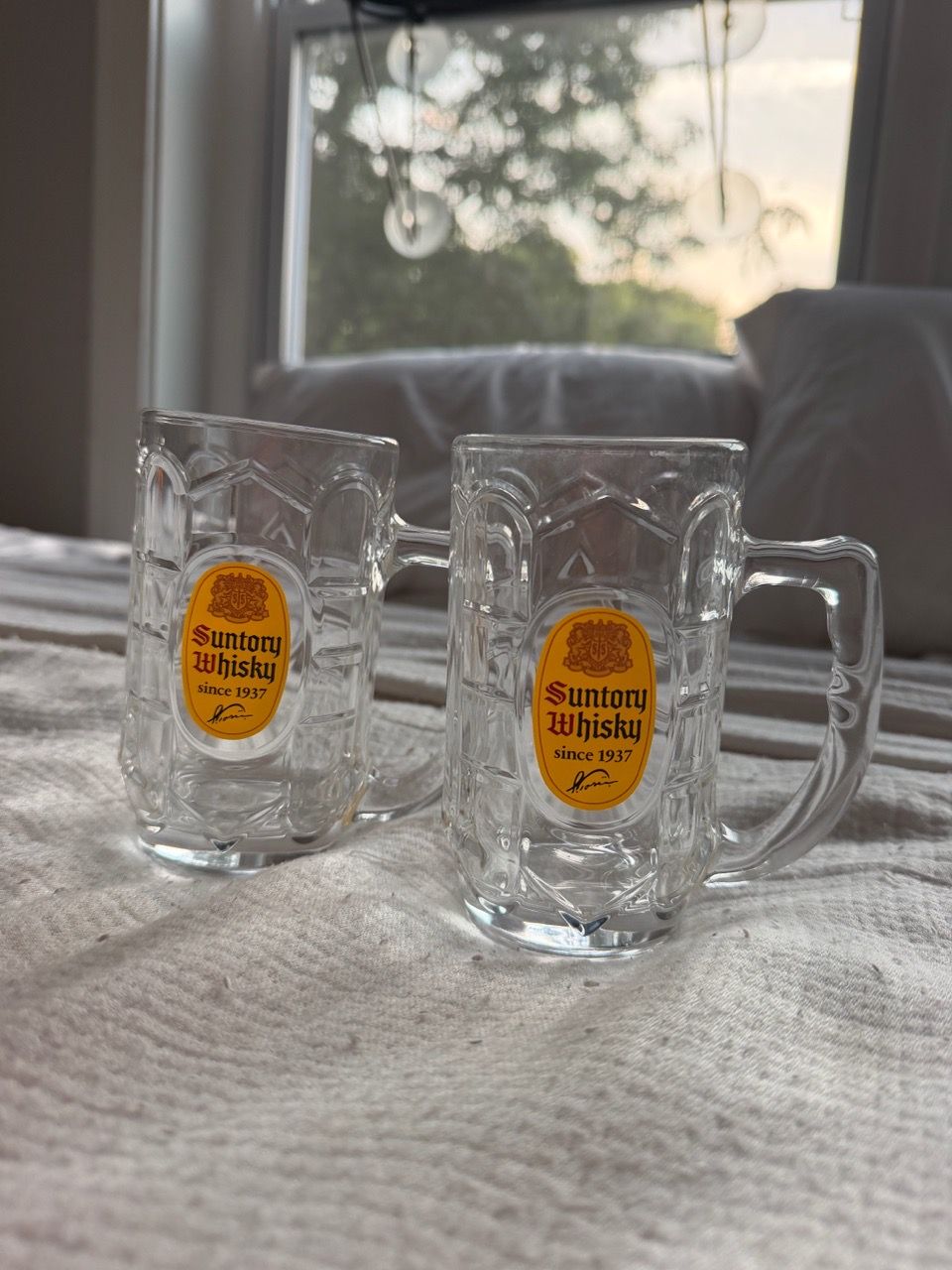 Suntory Whisky Glass Beer Mugs Set of 2