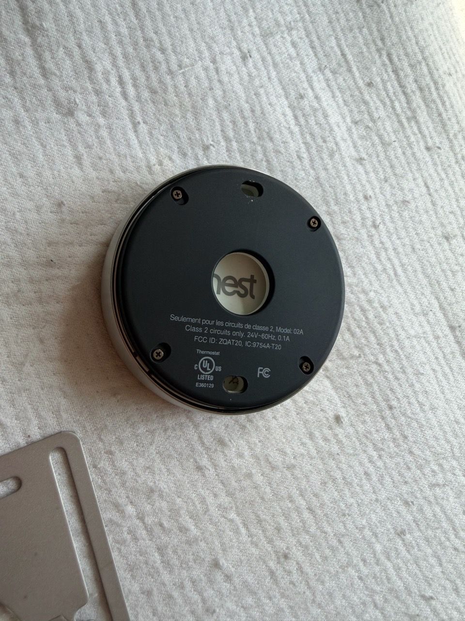 Google Nest 2nd gen smart thermostat with mounting hardware - photo 2