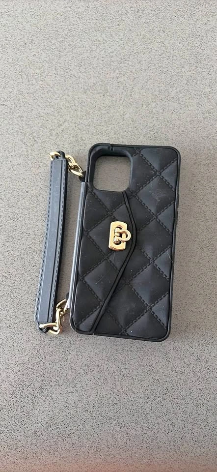 Silicone black purse phone case