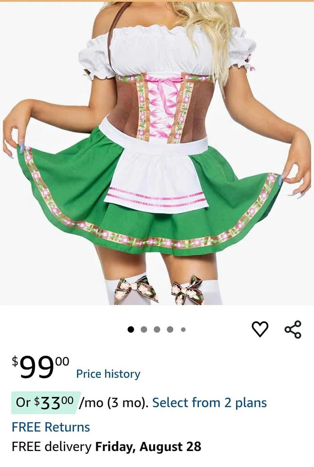 Beer Maiden costume for Oktoberfest, Halloween