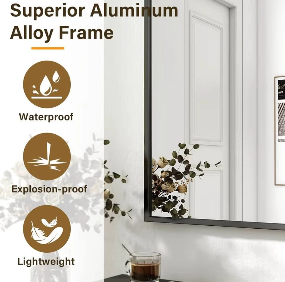 New in Box 30”x20” Bathroom Mirror Black - photo 3